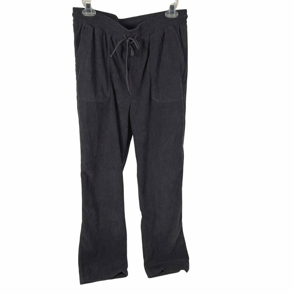 Women's Corduroy Joggers Pull-On Stretch Comfy Lounge Pants Gray Size L